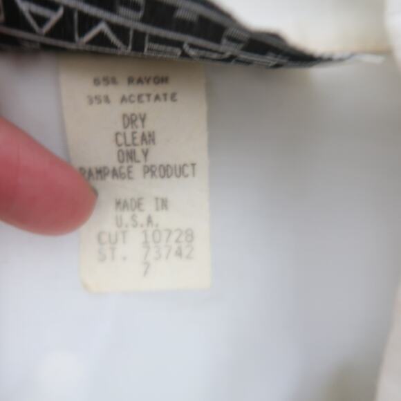 Vintage 80s Rampage navy blue and white polka dot skirt blazer suit set 7 - Picture 10 of 11